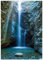 Wallario Glasbild Wasserfall bei Sonneneinfall - 70 x 100 cm Wandbilder Glas in Premium-Qualität: Brillante Farben, freischwebende Optik