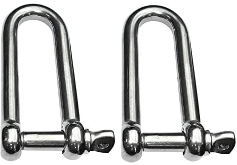 AERZETIX - Juego de 2 - Grillete forjado largo autoblocante - rosca M8-3000kg - en acero inoxidable A4 - C49825