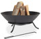 Relaxdays Brasero de Jardin, avec tisonnier, pour terrasse, H x D : 23 x 57 cm, Fonte et Acier, Vasque feu, Noir