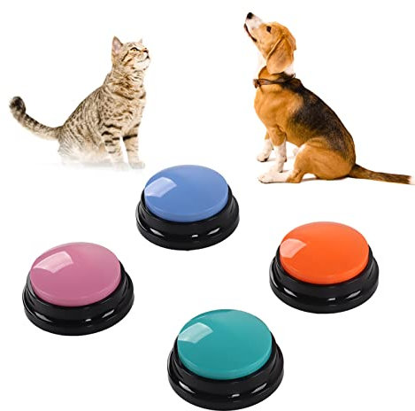 4 Beschreibbare Trainingstasten für Hunde, Sprechende Hundetasten, Haustiertrainingssummer, für das Sprachverhaltenstraining von Welpen