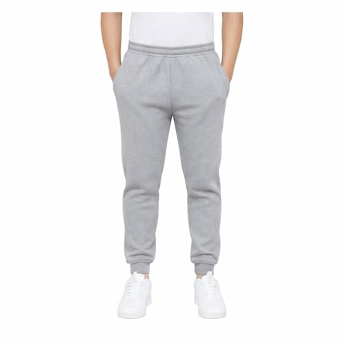 KHIM Pantalon de jogging pour enfants Unisexe Filles Garçons Activewear, gris, 5-6 ans