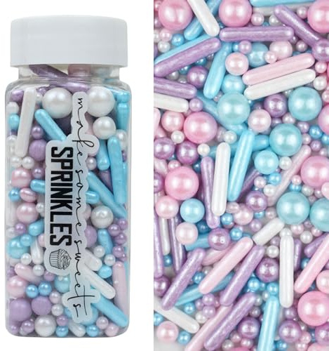 MakeSomeSweets B CAKE Comestibles Sprinkles ROSE, BLEU - Vegan, sans huile de palme, décoration vibrante pour desserts, 100 g