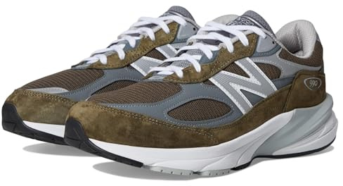 New Balance Unisex-Adult Made in USA 990 V6 Sneaker, Olive/Grey, 10.5 Wide Women/9 Men