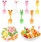 Kayqbonke 50 Piezas Tenedores de Fruta de Plástico de Animales, 5 Tipos de Mini Tenedores de Fruta para Niños, Tenedores Pequeños Niños Reutilizables para Fiesta de Cumpleaños Tarde de Té