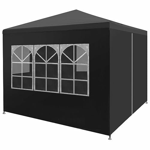 Pop Up Pavillon Partyzelt für Partys Hochzeiten Picknicks Wasserdicht Festzelt Vorzelt mit Carport 3x3m Anthrazit