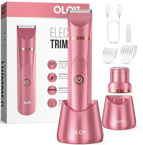 Intimrasierer für Frauen，Rasierer Damen für Achselbein Arm Körper Gesicht ，Rasierer Damen Intimbereich Nass- und Trockengebrauch, Wiederaufladbarer Damenrasierer Elektrisch mit USB Ladestati