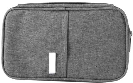 ENWWCH Unisex familjepasshållare, resetillbehör, vattentätt dokumentförvaringsfodral, ID-väska, kreditkortshållare för dokument (GRAY)