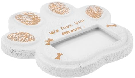 KOMBIUDA Piedra Conmemorativa para Mascotas Diseño de Huella, Marcador de Tumba para Perros y Gatos, Tamaño 15x15 Cm, Color, Resistente Intemperie para Jardín y Exteriores, Adorno