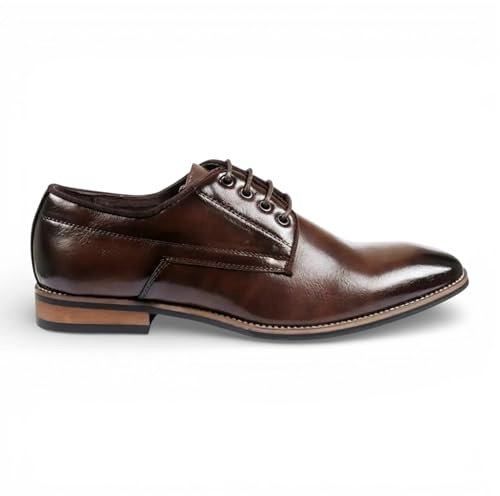 Dolcetto Herr klassisk enkel tå snörning derby Oxford formell snörning brogue skor