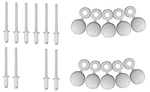 cyclingcolors Lot de 10 Rivets + Cache Rivet Blanc Plaque D'IMMATRICULATION Voiture Auto Moto Scooter MOBYLETTE Protection Plastique Aveugle VIS Boulon Fixation