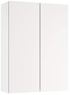 Baikal Armario Auxiliar Multiusos, Ideal para el baño o Espacios pequeños. Mueble de fácil instalación. Melamina 16mm. Mueble MONTADO. 2 Puertas Blanco