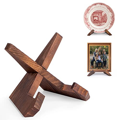 ANBOXIT Tellerständer zur Aufsteller - 12 CM Tellerhalter, Hölzern Teller Ständer, Bilderrahmen Halterung, Deko Tischaufsteller zur Ausstellung - 1 Stück