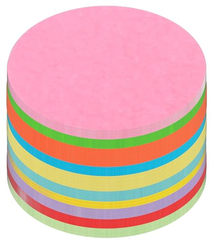 200 Hojas 10 cm Origami Redondo Cartón de Colores Círculos de Papel Kraft Grandes Corte de Formas Troqueladas para Aula Tablón de Anuncios Accesorios de Decoración
