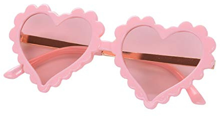 ESSECMBS Kids Girls Heart Sunglasses Solid Color Unti-UV Cute Love Sunglasses for Valentines Day Party Beach Travel (A-Pink, one size)