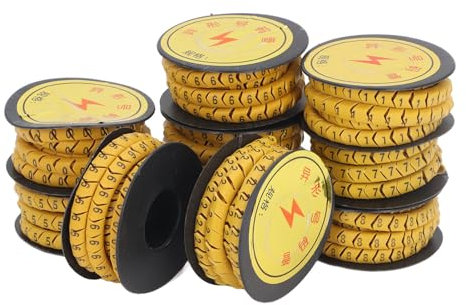 FTVOGUE El Número de Cable Tubular para Identificar Alambre Efectivo, las Tuberías para Marcar El Cable de PVC No Se Deslizan en Computadoras Electrónicas en un 10% (10m²)