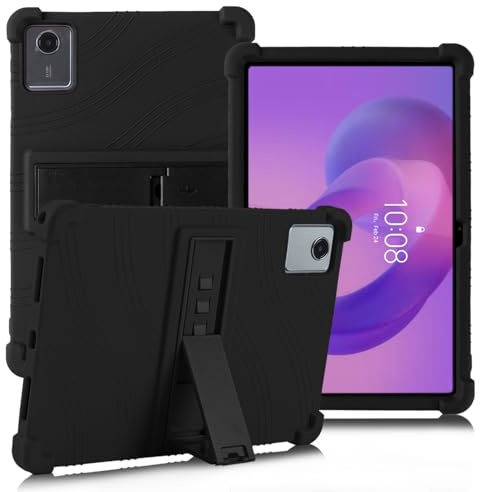 ATOOZ for Lenovo Idea Tab 11 inch Case 2025 (TB335F/TB336F),Soft Silicone Shockproof for Lenovo Tab M11 Tablet Case 11 inch 2024 (TB330F/TB331F) with Stand (Black)