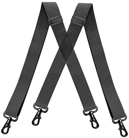 3,5 * 120 cm Modebreda hängslen for män Svart krokspänne 4 clips Stretch Man Jockstrap Arbetshängslen Herrtillbehör(Dark Gray)