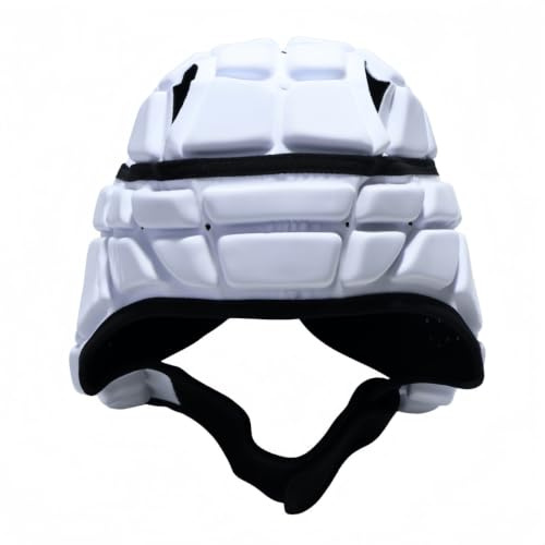 FiMix Casco Protector Blando, para Adulto, Blanco. | Acolchado de Espuma, Correa Ajustable, 58-64 Cm, para Deportes de Rugby de Portero de Fútbol