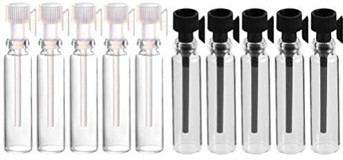 FRCOLOR 100pcs 1ml Empty Lip Gloss Bottles Glass Transparent Perfume Sample Bottles Portable Refillable Lipstick Container Eyelash Growth Liquid Tube Makeup Holders