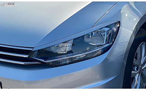 RDX Racedesign Scheinwerferblenden kompatibel mit Volkswagen Touran (5T) 2015- (Halogen) (ABS), Unlackiert