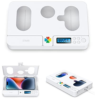 【Upgrade】Phone Lock Box with Timer, Phone Jail, Self-Control Phone Safe Timed Lock Box for All iPhone and Most Android Phones, Electronic timed Locker Box Gift for Kids, Adult,Lock Phone Away(White)