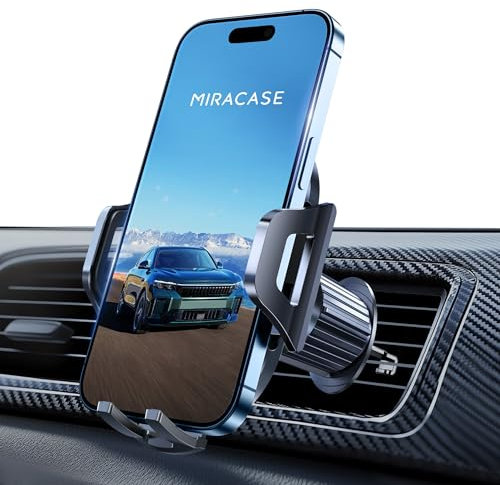 Miracase Porta Cellulare Auto [Gancio Metallico] Supporto Telefono Auto 360° Regolabile, Porta Telefono Auto Ideale Per Autisti, Compatibile con iPhone Android e Tutti gli Smartphone