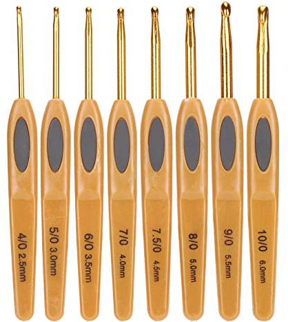 Kit Profesional de 8 Agujas de Ganchillo, Juego Ergonómico para Tejer Suéter, Manualidades con Asas Antideslizantes, Múltiples Tamaños para Principiantes