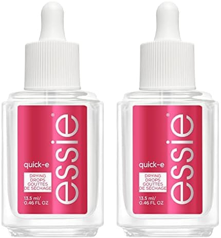 Essie Top Coat quick-e, Schnelltrocknungstropfen mit Pipette, Schutz und Glanz, Transparent, 13,5 ml (Packung mit 2)