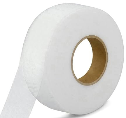 50 Meter Saumband zum Aufbügeln Weiß Bügelband 40 mm Breit Bügelsaumband Selbstklebende Nahtband zum Reparieren von Stoff, Gardinen, Hosen, Kleidung ohne nähen Iron on Hem Tape (50 M-4 cm Weiss)