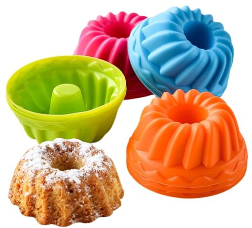 12 Pack Silicone Baking Molds-Non-Stick Muffins Mould Cupcake Donut Cake Pan Reusable Cupcake Molds for Pan Oven Microwave Dishwasher