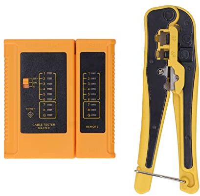 Kit de herramientas de engarzado universal 3 en 1 para terminales telefónicos Alicates de engarzado de trinquete Probador de red