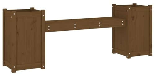 HFMDRMU Panchina in legno con fioriere in legno massello con fioriere integrate per giardino e terrazza