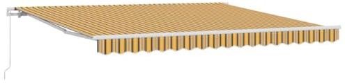 Xhnifbn Tenda da sole con braccio articolato, 400 x 300 cm, tenda retrattile per terrazza e giardino, tenda da sole manuale in poliestere, a righe, per esterni