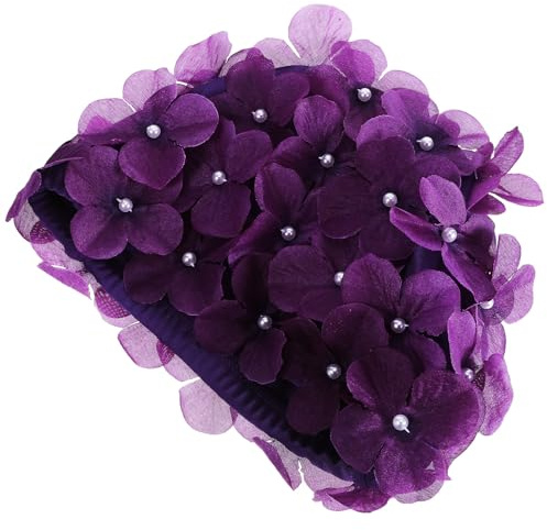 TEMPNAP Cuffia da Bagno Donna in Nylon Porpora Petali Finti 3d, Comoda e Antiscivolo, per Festa Estiva e Nuoto Stile e Design Elegante