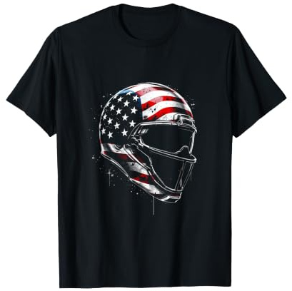 Casque de Football avec Drapeau américain T-Shirt