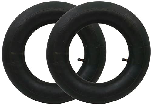 2 Stück 3.50-8 Schubkarren-Schläuche mit TR-87 gebogenem Ventil – Ersatzschläuche aus extra starkem Gummi für Schubkarren, Rasenmäher, Sackkarren, Gartenwagen, Transportwagen, Handwagen & Bollerwagen
