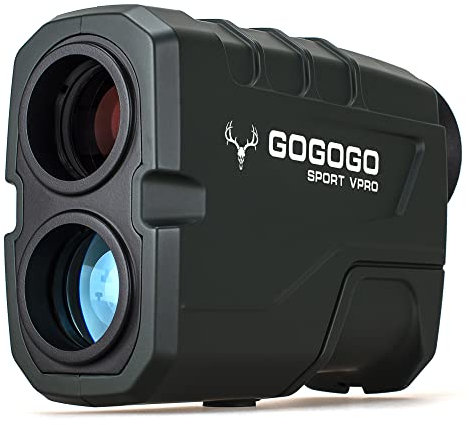 Gogogo Sport Vpro Laser Entfernungsmesser Jagd mit OLED Adaptiver roter Hintergrund, Golf Entfernungsmesser 7X, 1100M, Geschwindigkeit wiederaufladbar mit Stativ Loch