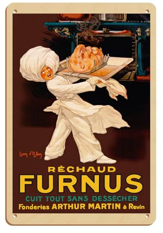 Réchaud Furnus Stoves - Cook Everything Without Drying Out (Cuit Tout sans Dessécher) - Vintage French Advertising Poster by Jean D'Ylen c.1926-8 x 12 inch Vintage Wood Art Sign