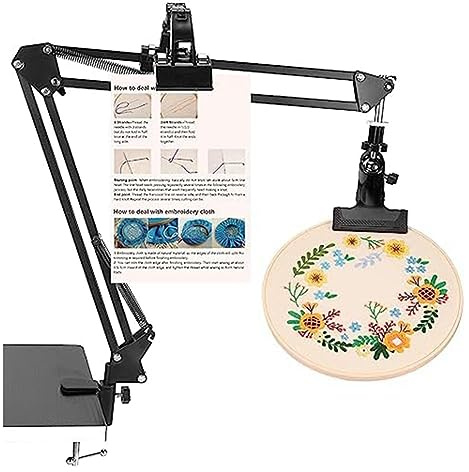 Greethga Soporte de de Bordado, Soporte de de Bordado Ajustable con Soporte de Instrucciones, Punto de y Proyectos de Bordado