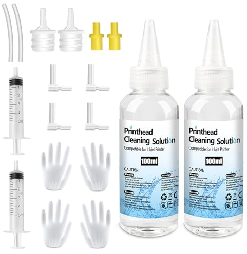 SHUOLEI Printhead Cleaning Kit 200mL for HP, Inkjet Printer Head for Brother, Printer Cleaner Kit Nozzle Cleaner for Canon, Printer Print Head for DTF