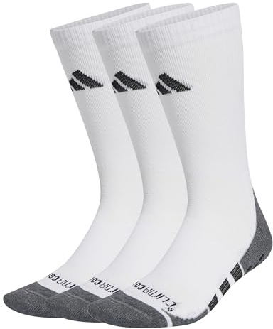 adidas Unisex - Adulto PERFORMANCE GRIP CLIMACOOL CUSHIONED CREW 3P, White/Dark Grey Heather/Black, 42-45