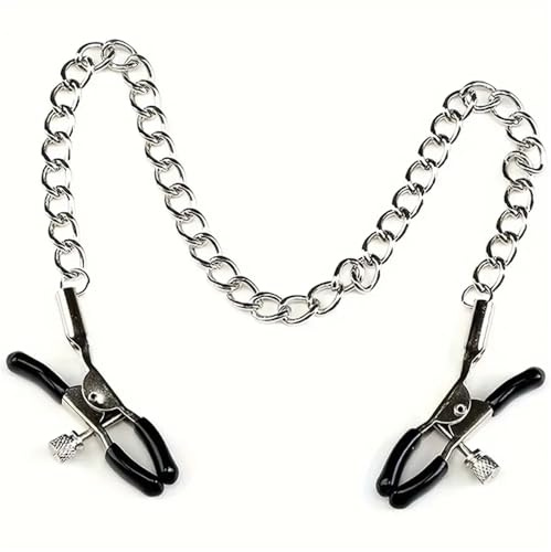 1pc Pince à pression réglable en silicone avec chaîne en métal