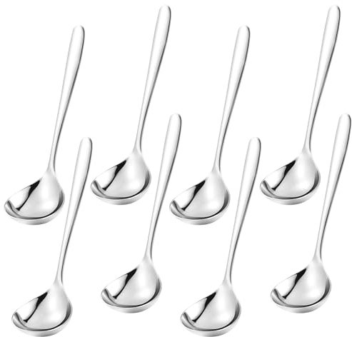 GIWOSK 8 Pack Small Ladle Soup Ladle, 8 Inch SUS 304 Stainless Steel Sauce Ladle, Gravy Ladle for Serving Soup Sauces, Dishwasher Safe