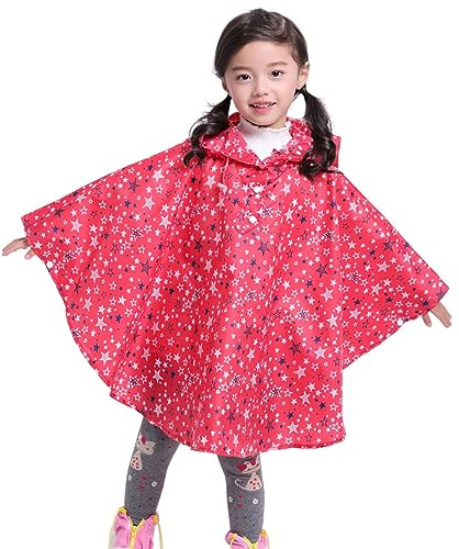 Générique Imperméable pour Enfants adapté aux pluies Veste légère et Pratique avec Motifs animés imperméable agréable pour Les activités en Plein air (Red, 3-5 Years)
