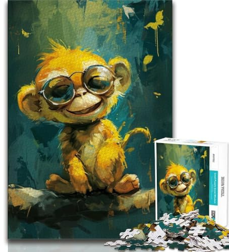 Rompecabezas de 1000 Piezas para Adolescentes, Monito Amarillo, 1000 Piezas para Adultos, Regalo de cumpleaños, decoración de Pared para Mayores de 14 años (tamaño 75x50cm)