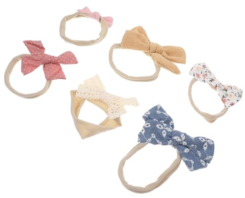 WATIIFUFU 6 Pezzi Fasce per Chioma Bambina in Cotone Fiocchi per Neonate Accessori per Chioma Morbidi e Confortevoli per Foto e Uso Quotidiano