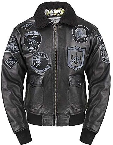 Noble House G-1 chaqueta de piloto de cuero para hombre Stealth en negro (4XL)