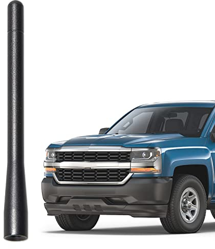 Anina 4.7 Car Radio Antenna Mast Compatible with 2006-2022 GMC Sierra Chevy Silverado Cobalt Aluminum Alloy Car Washproof Antenna for FM/AM Radio Signal Reception