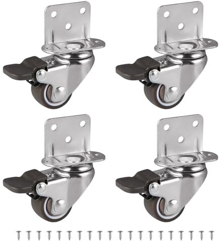 Skelang 4 ruedas giratorias 25 mm, ruedas para muebles l, ruedas de freno para mesa de café, armario, banco de trabajo, carro, capacidad de carga: 11kg
