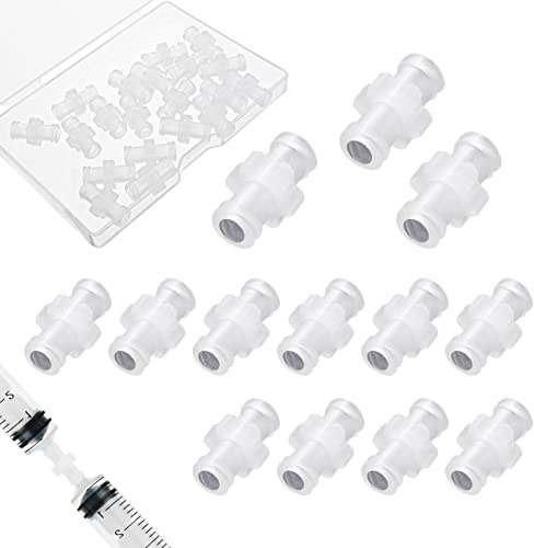 20 Stück Spritzenadapter, Spritze Coupler Adapter, Spritzenkupplungsadapter für Spritze Transfer (Steckverbinder Innendurchmesser 4,5mm/Außendurchmesser 6mm)